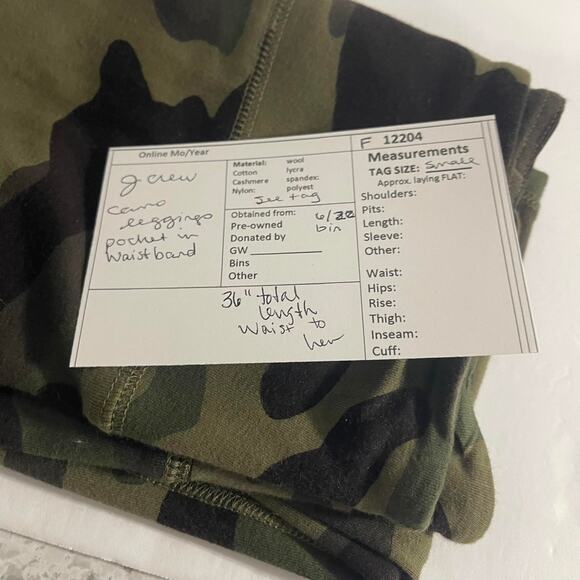 J. Crew leggings size small camo camouflage green  athletic athleisure - Picture 13 of 13